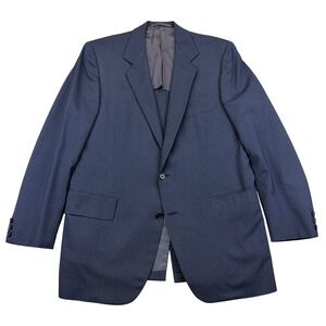 Hickey Freeman Blazer Mens 44 Regular Blue Pinstripe Two Button Suit‎ Jacket
